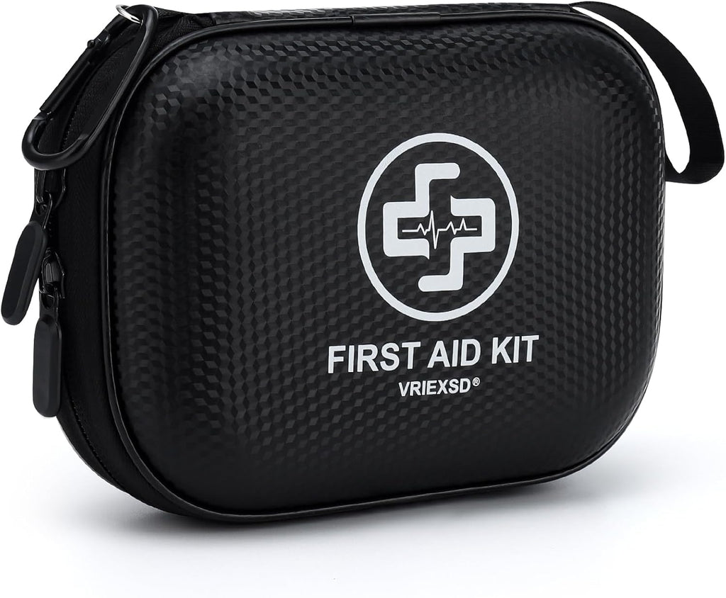 Mini First Aid Kit - 150 Piece Small Waterproof Hard Shell Medical Kit for Home, Car, Travel, Camping, Truck, Hiking