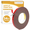 Heavy Duty Double Sided Foam Tape, 0.5 in x 34 FT, 1 Roll