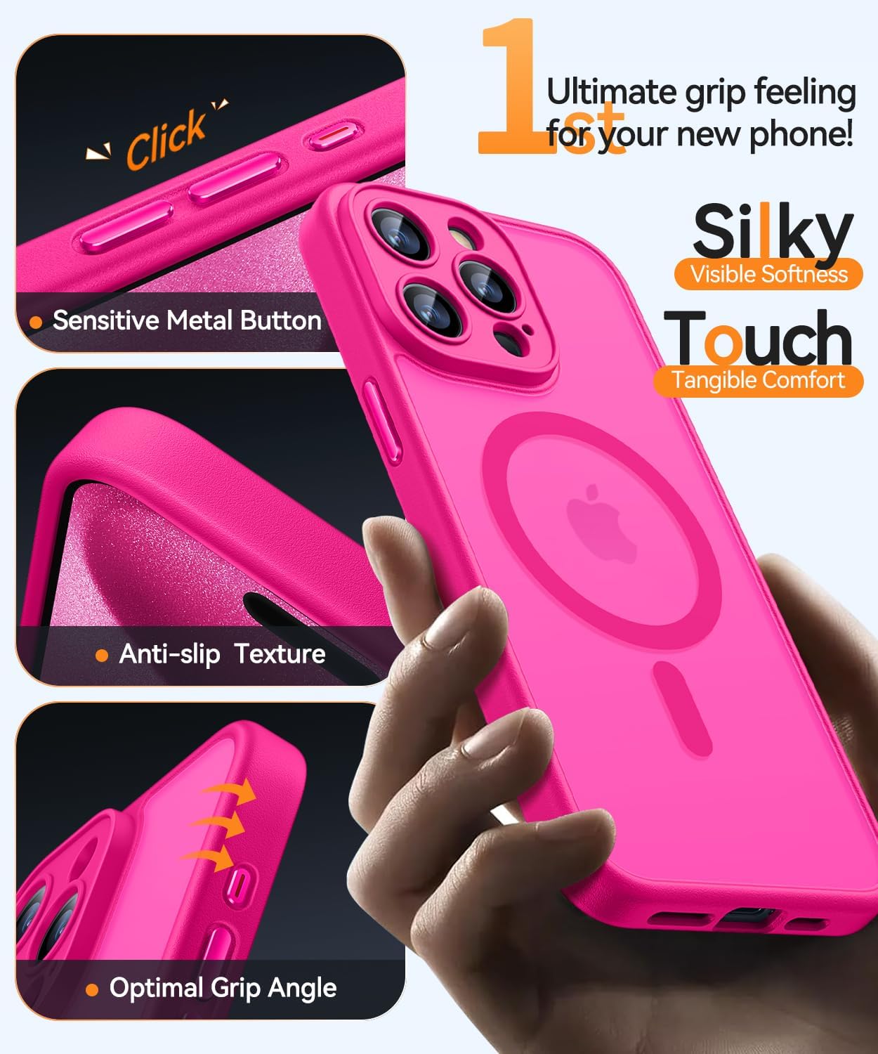 Magnetic Compatible with iPhone 15 Pro Max Case, Upgraded [Full Camera Protection] [Compatible with Magsafe]