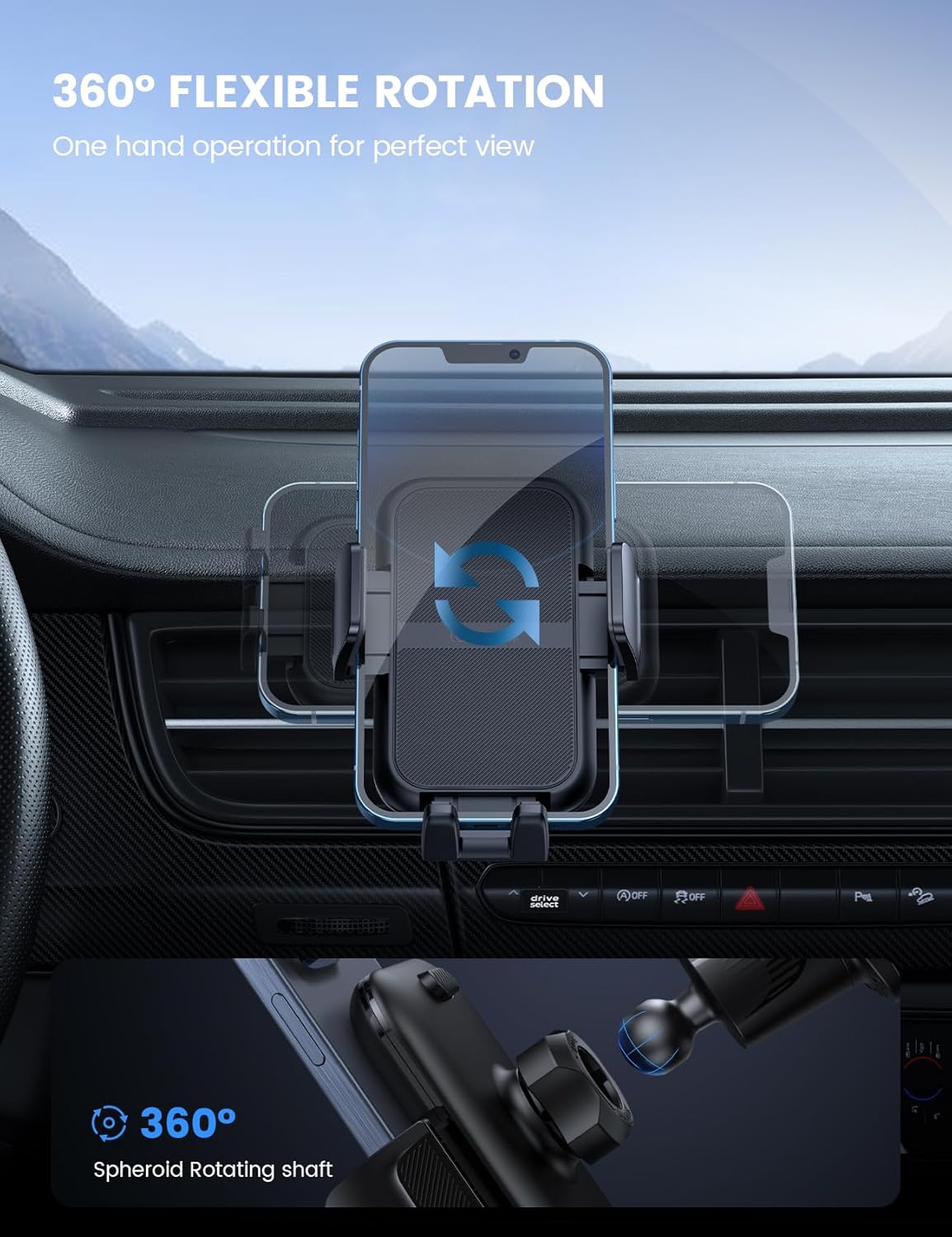2026 Wider Clamp & Metal Hook Car Phone Holder Vent [Thick Cases Friendly] Phone Holders for Your Car Mount Gfts
