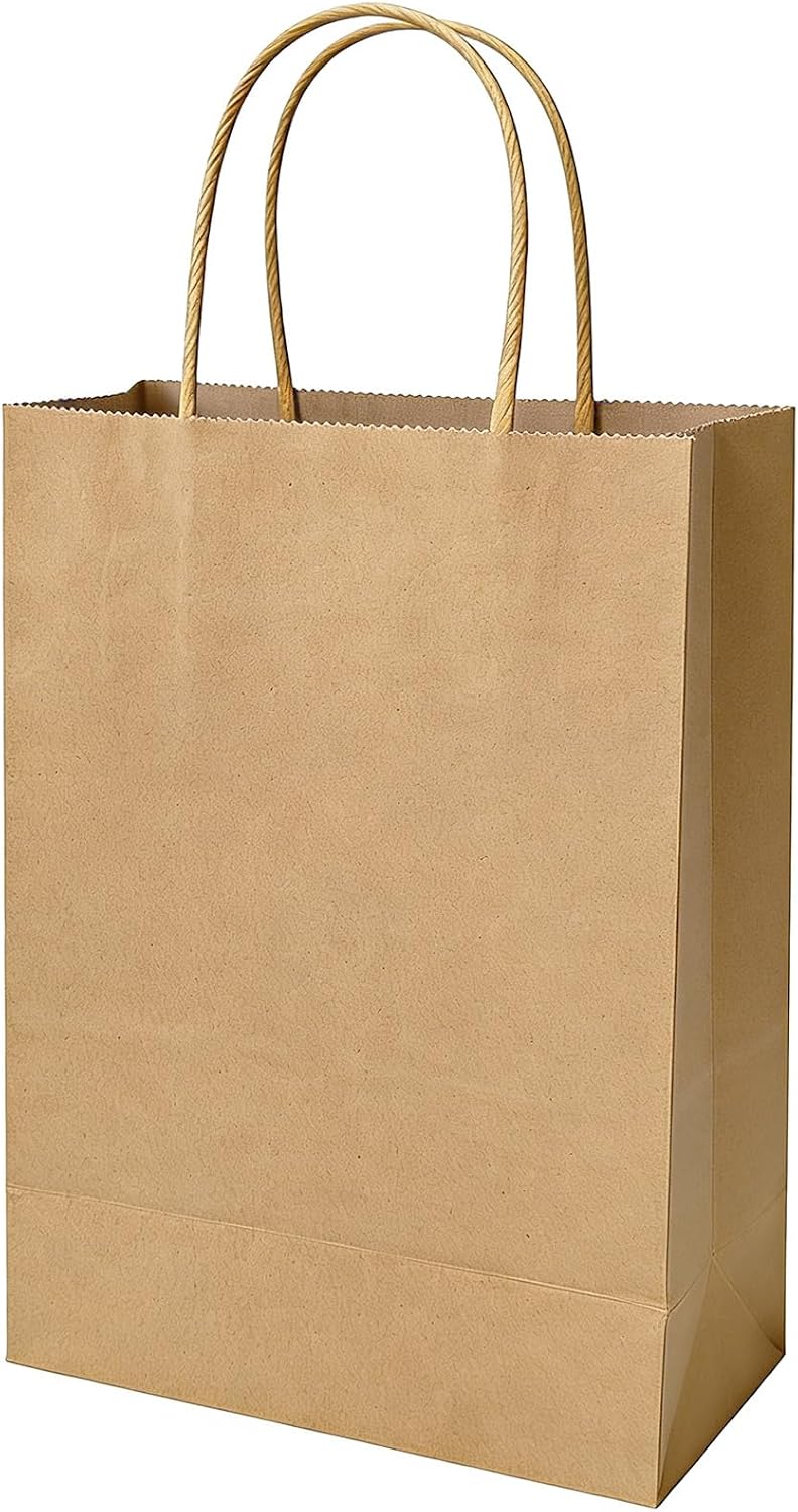 30 Pack 5.15×3.15×7.8 in Kraft Small Paper Bags with Handles