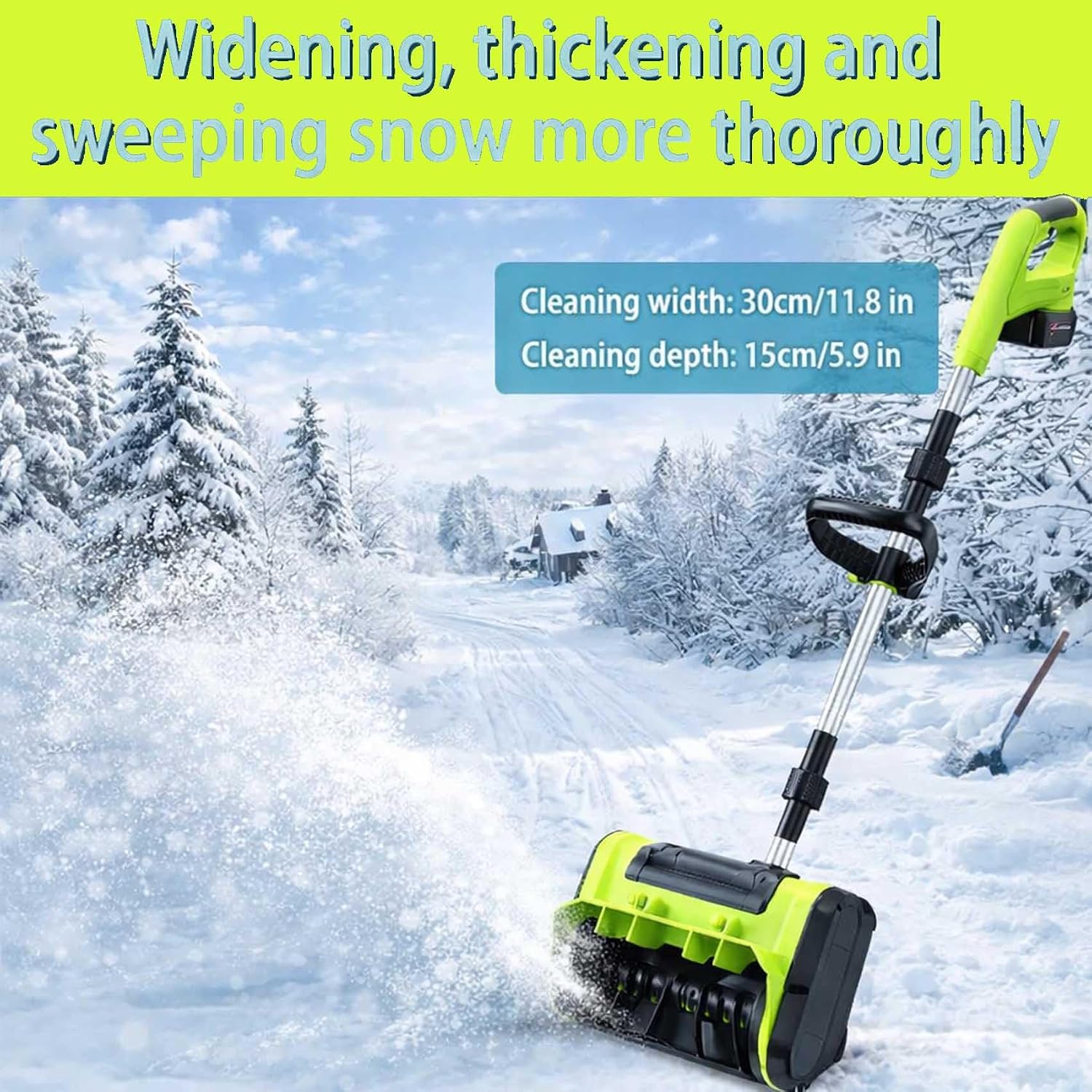 2026 Upgrade Electric Snow Blower Shovel, 20V Cordless Electric Snow Shovel - 16ft Throwing Distance, 12" Width