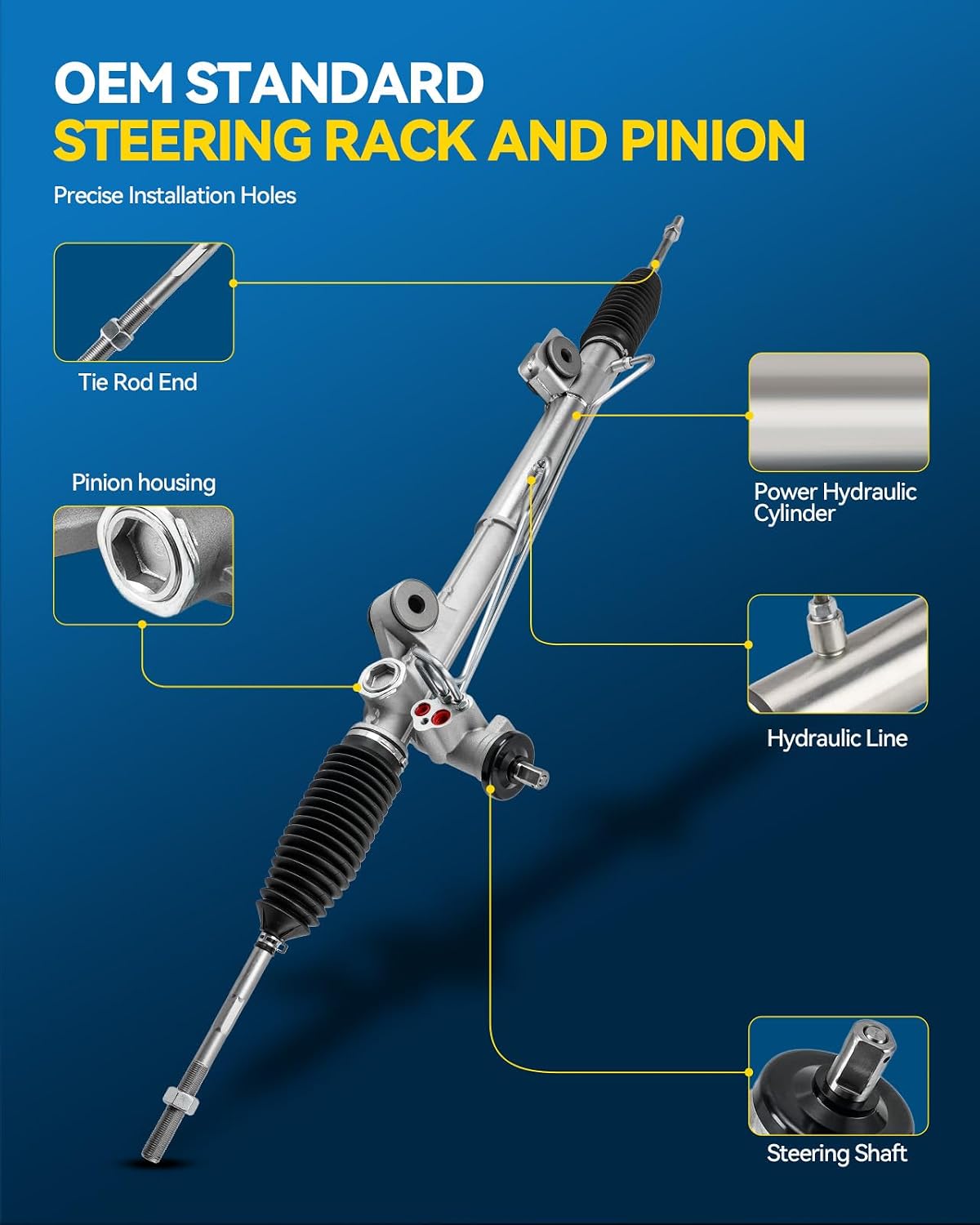 PHILTOP Hydraulic Power Steering Rack and Pinion for F-150, Mark LT