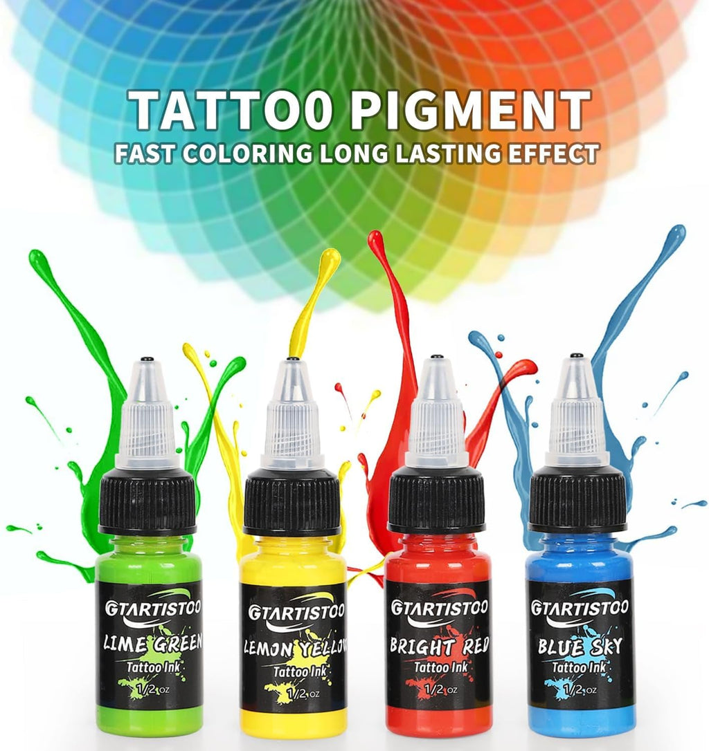 Tattoo Ink Set GTARTISTOO Professional 14 Colors 0.5oz Each