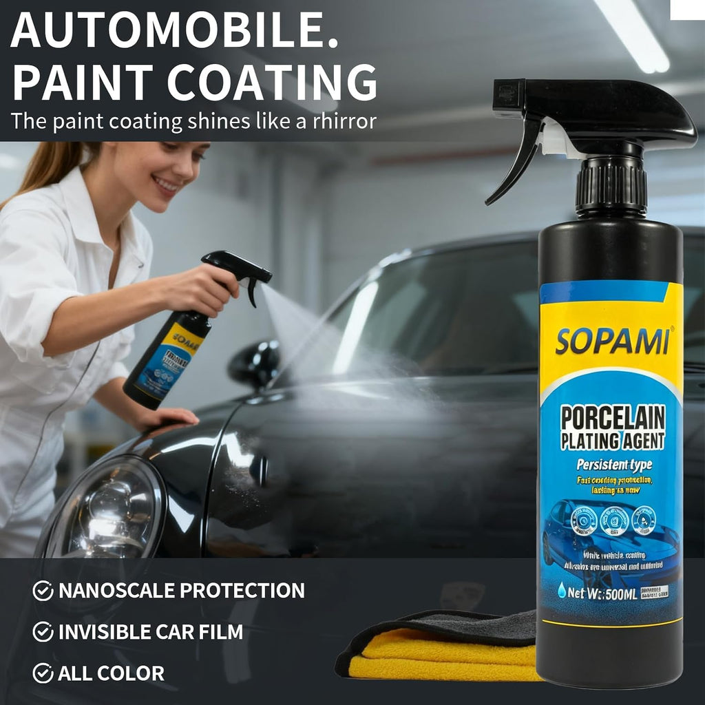 Ceramic Coating Spray (2 Pack), Hydrophobic Car Wax for High Gloss Paint Protection, Water Beading Sealant and Quick