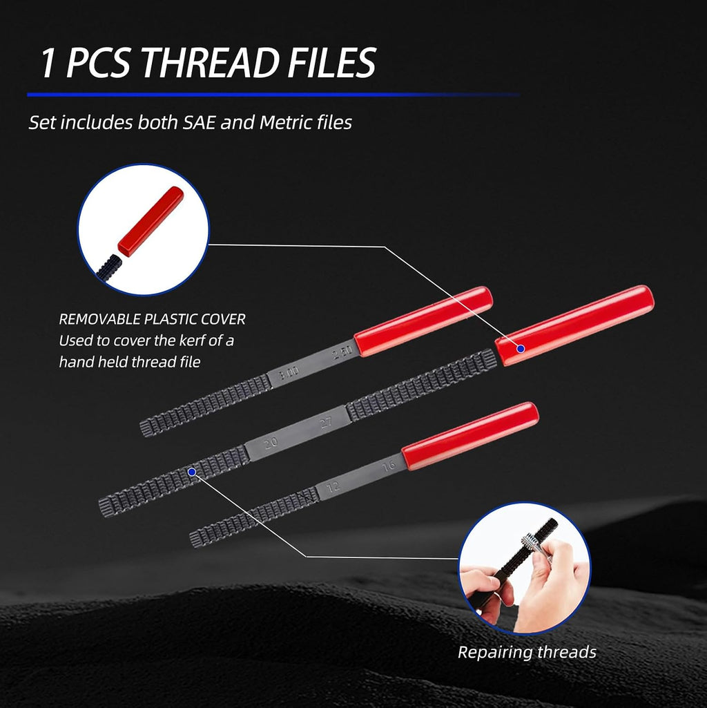15 PCS Metric Thread Chaser Set & Thread Repair Kit