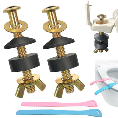 2Pcs Universal Toilet Seat Screws Replacement Kit, Metal Toilet Seat Bolts