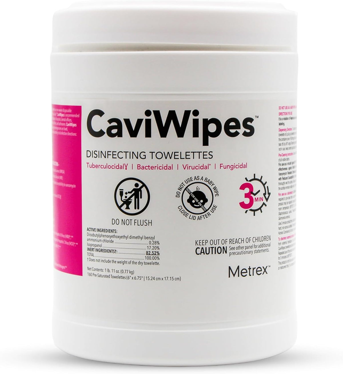 CaviWipes Disinfecting Wipes, 160 Ct Canister, 1-Pack