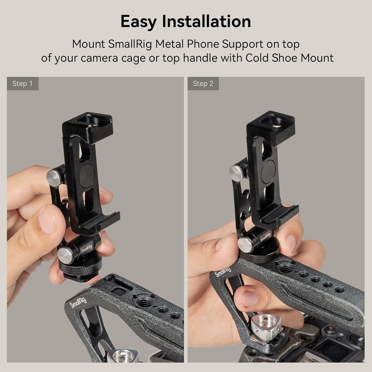 Universal Metal Phone Support with Cold Shoe Mount, Smartphone Holder Adapter Support Free Adjustment Joints, Phone