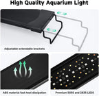 LED Aquarium Light, 24/7 & DIY Mode Full Spectrum Fish Tank Light | Adjustable Timer/Brightness, Extendable Bracket