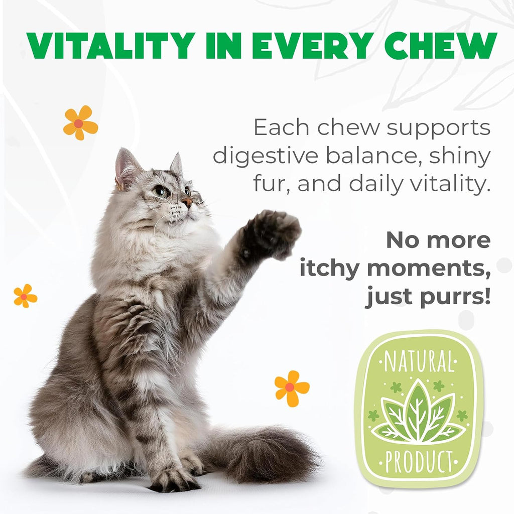 Probiotic Chews for Cats 500 Count, Crunchy, Creamy, Gut Health, Salmon