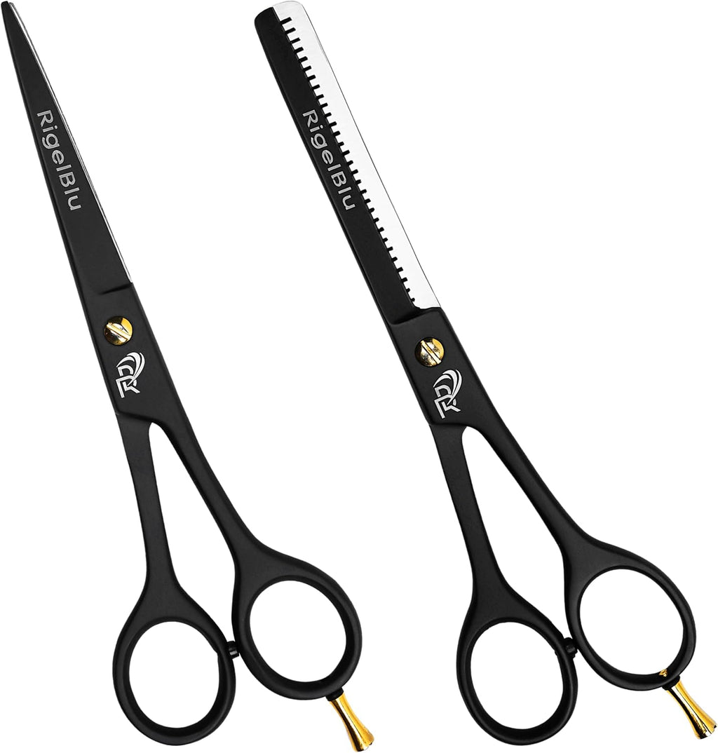 Professional Hair Thinning Shears & Hair Cutting Scissors Set - Barber Scissors for Men & Women - J2 Stainless Steel