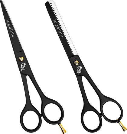 Professional Hair Thinning Shears & Hair Cutting Scissors Set - Barber Scissors for Men & Women - J2 Stainless Steel