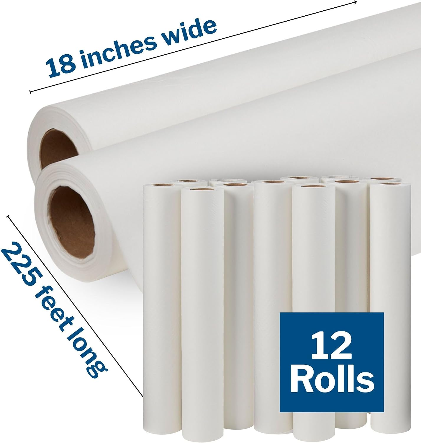 Medical Exam Table Paper Rolls, Spa, 18 in x 225 ft, 12 Rolls | Diaper Changing, Nursing, Chiropractor