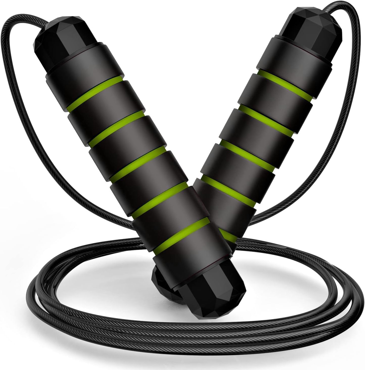 Jump Rope, Rapid Speed Jumping Rope Cable with Ball Bearings for Women, Men, and Kids, Adjustable Steel Jump Rope