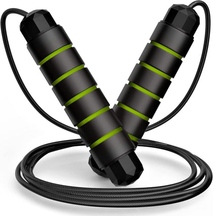Jump Rope, Rapid Speed Jumping Rope Cable with Ball Bearings for Women, Men, and Kids, Adjustable Steel Jump Rope