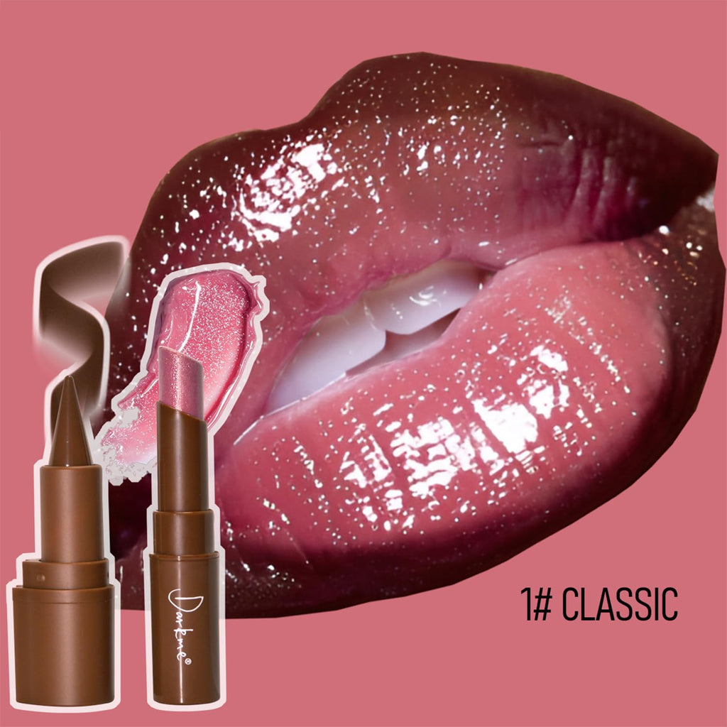 2PCS Jelly Lip Gloss with Brown Lip Liner Set for Women(Classic) | Moisturizing Solid High Shine Lip Gloss Combo