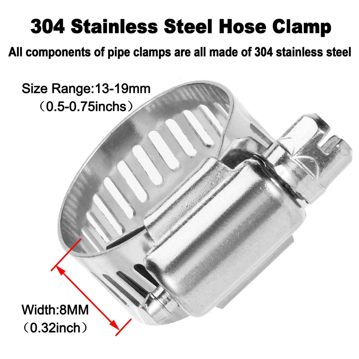 Da by 3 pcs 3/8"(10mm) Barb Splicer Mender Hose Brass Barb Fitting with 6 pcs Stainless Steel Pipe Clamps for Water/Fuel/Air