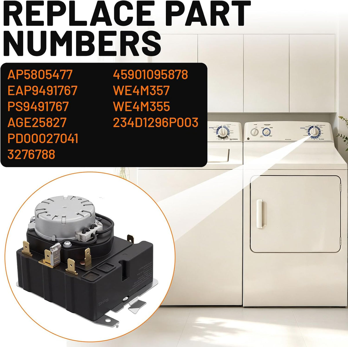 HTDX100GM8WW DBXR463GG8WW DHDSR46GG1WW Fits for GE Dryer Timer Replacement