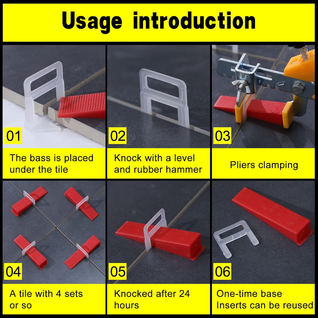 Tile Leveling System 1/8" Spacers Tile Leveler Clips DIY Tile Leveler Spacers 2000 Pcs for Professional Ceramic Tile