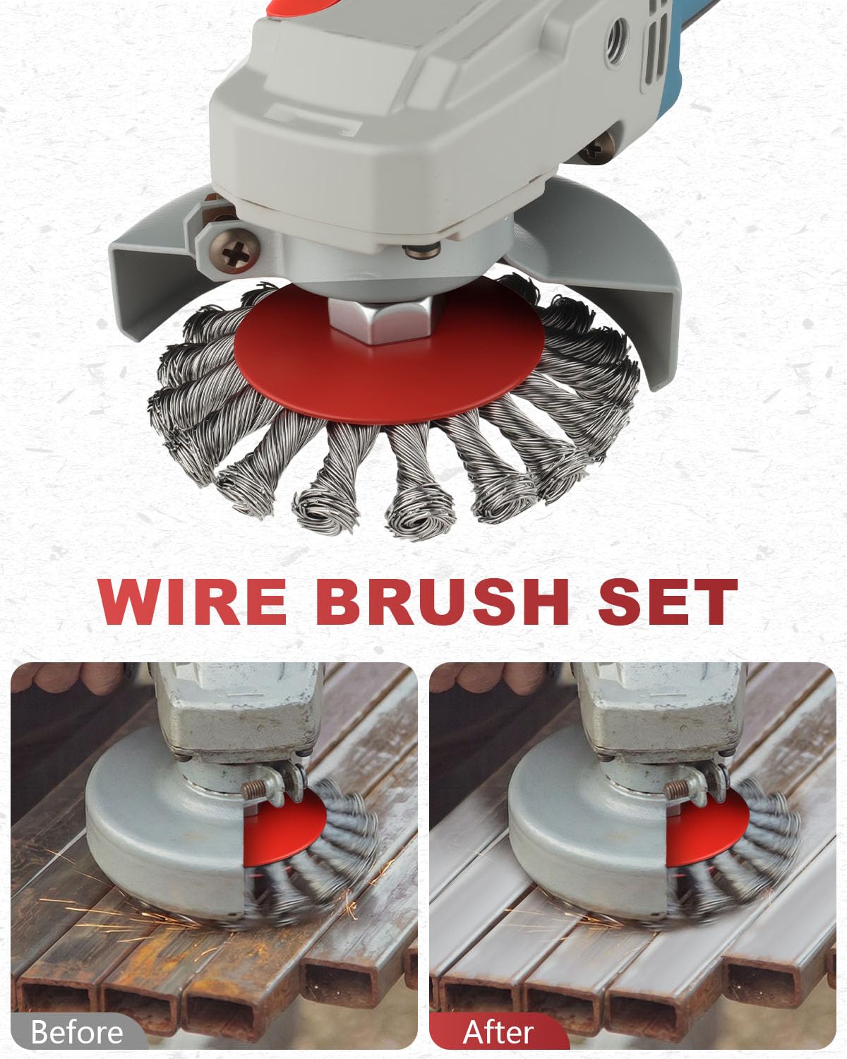Rocaris 36 Pack 4 Inch Wire Wheel Brush for 4 1/2 Angle Grinder