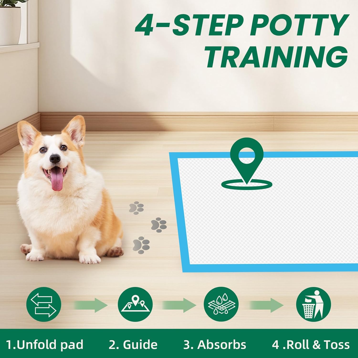 100 Count Large Dog & Cat Puppy Pee Pads - 28"x30" Absorbent Potty Training Pads | Leakproof Quick-Dry Disposable Pet