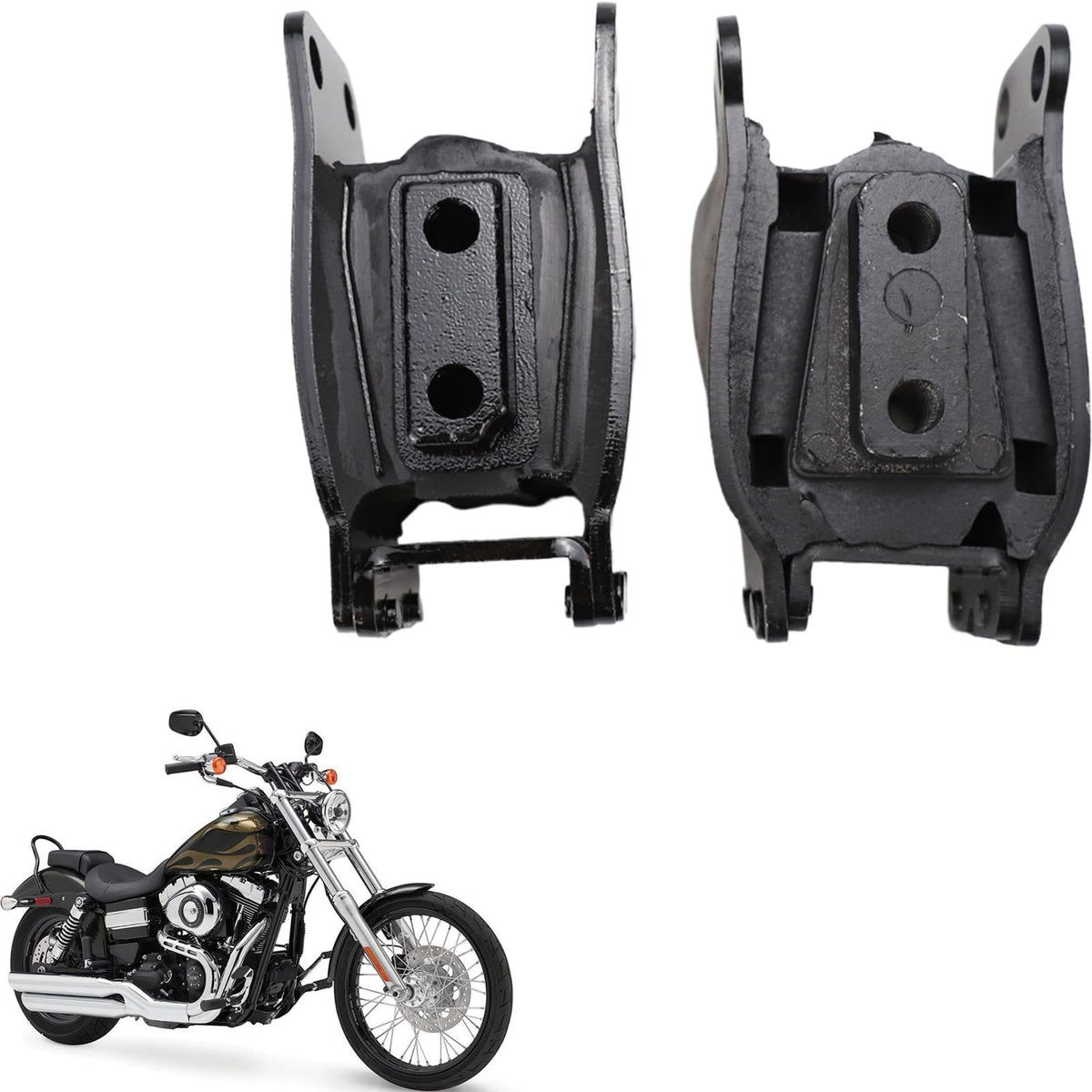 Front & Rear Isolators Engine Motor Mount Set Compatible with Harley Dyna