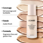 2-in-1 Foundation + Concealer, Full Coverage Makeup(01 Fair Ivory)