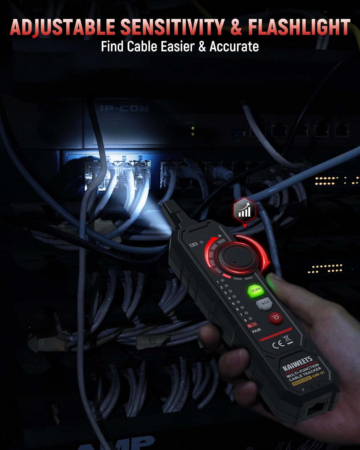 3-in-1 Multimeter & Cable Tracer Kit, Auto-Ranging Digital Multimeter with True RMS 4000 Counts, RJ45/RJ11 Wire