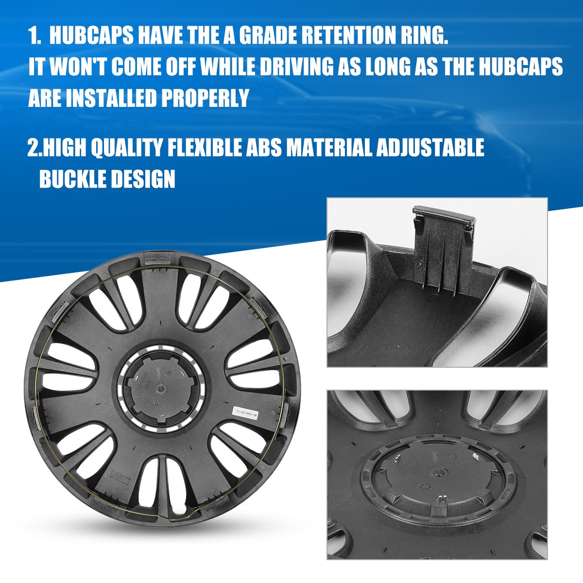 14 Inch Hubcaps, Universal Wheel Rim Cover Set of 4