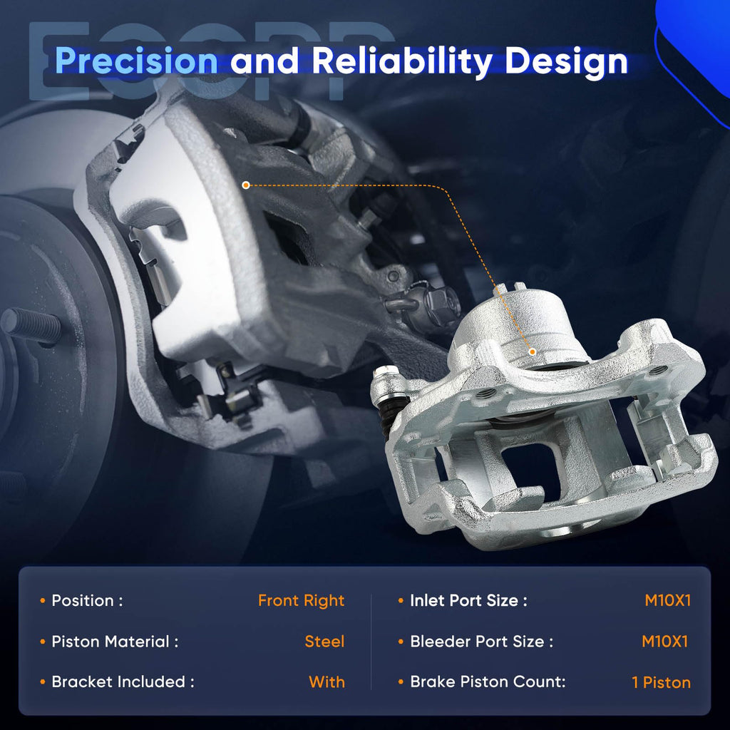ECCPP 19-B1218 Front Right Brake Caliper w/Bracket