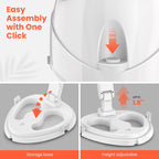 Portable Height Adjustable Hooded Hair Dryer, White