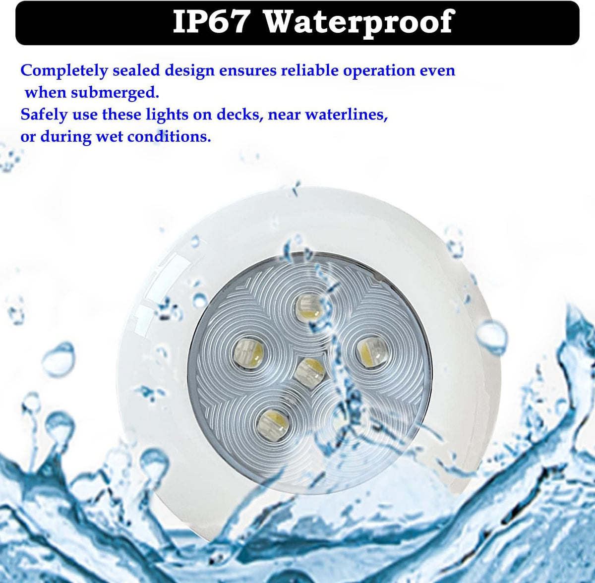 Boat Courtesy Lights, 3’’ RGBW LED Deck Interior Lights for Boat