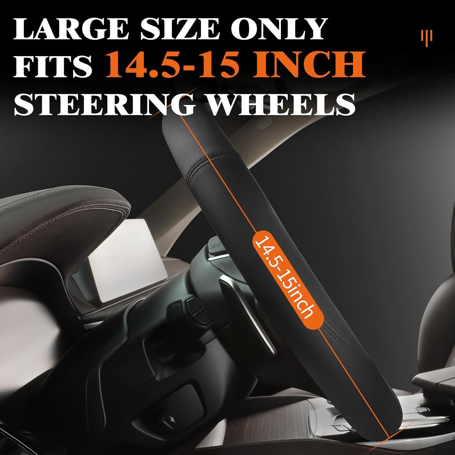 Car Steering Wheel Cover - Universal Car Accessory for Diverse Cars, Leather Cover with Anti-Slip Lining, for
