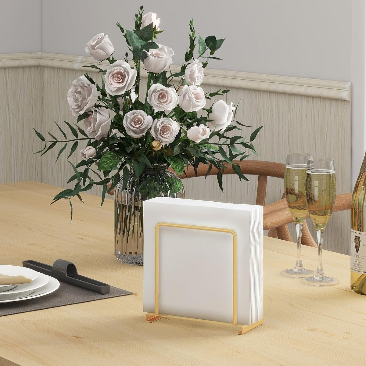 Napkin Holder for Table, Gold Napkin Holder for Kitchen Dining