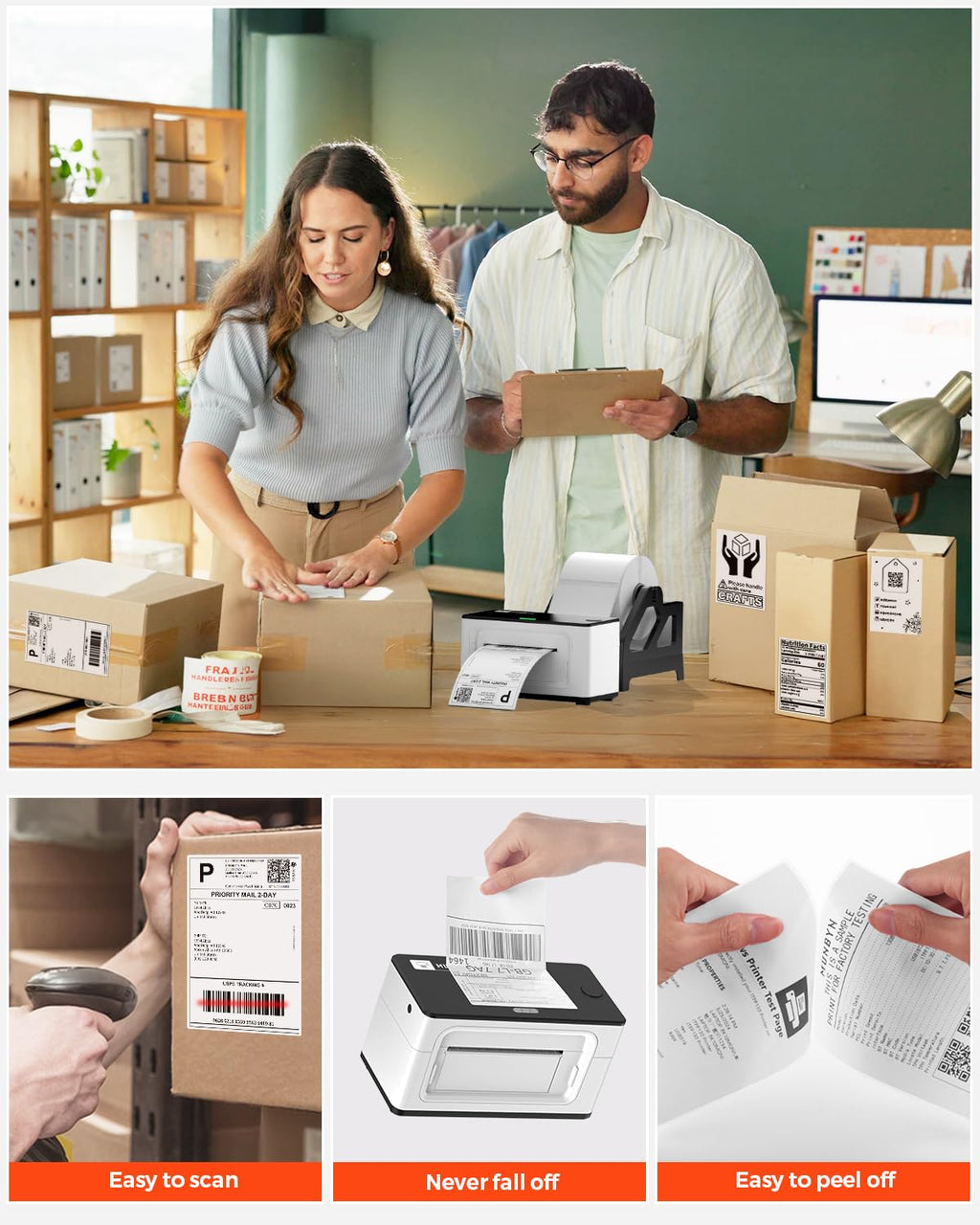 Thermal Shipping Labels, 4x6 Labels for Printer, 500 Sheets/1 Roll | Commercial Grade, No BPA and BPS, Print Clear