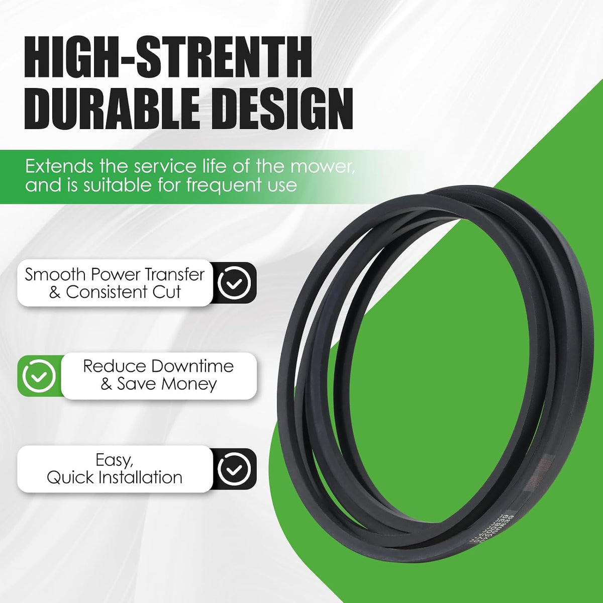 07200839 Mower Deck Belt Fit for Ariens Edge 52 Zero Turn Lawn Mower - Durable & Easy Install (1/2" x 143.60")