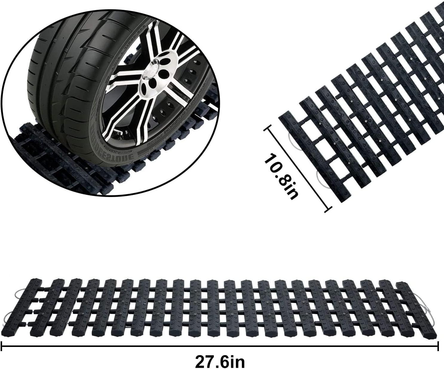 Emergency Devices Tire Traction Mats, Portable for Snow, Ice, Mud, and Sand Used to Car, Truck, Van or Fleet Vehicle