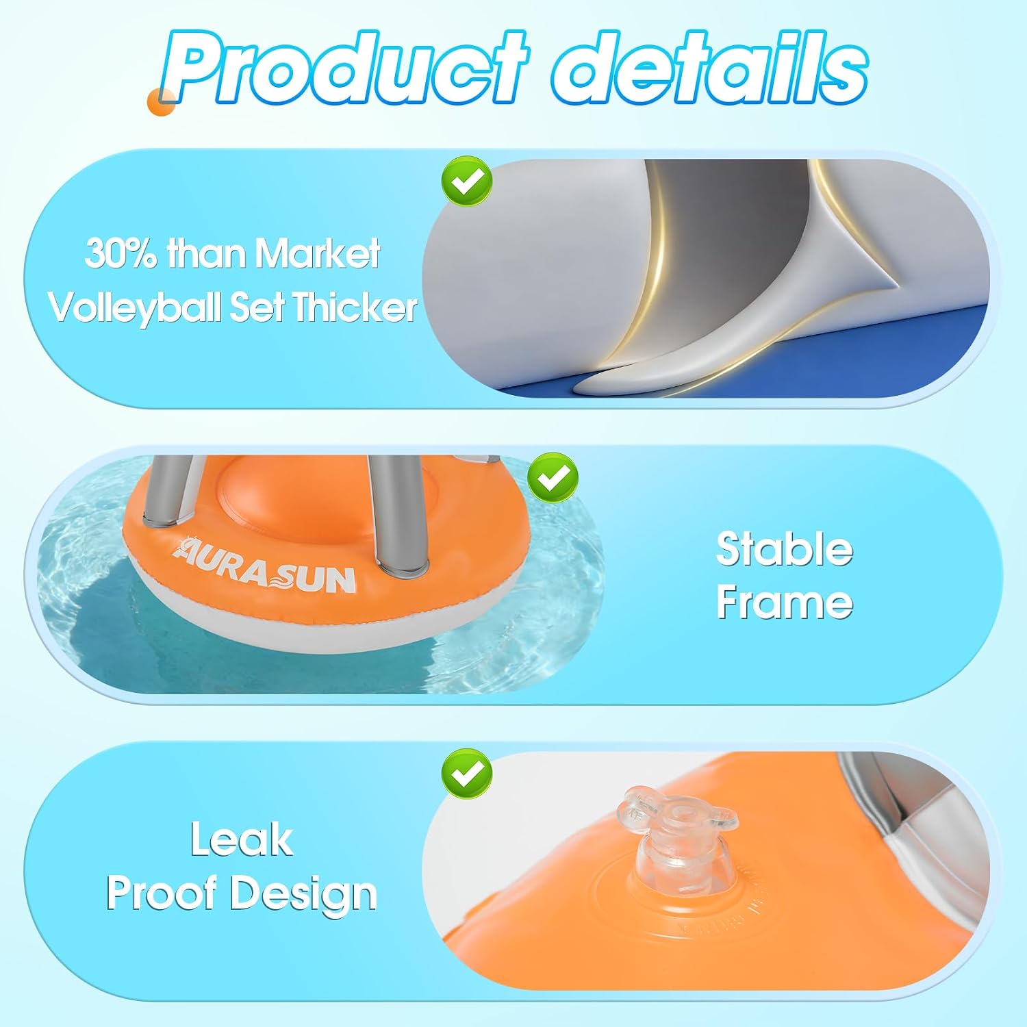 Inflatable Pool Volleyball Net, Floating Swimming Pool Set with Basketball Hoop, Summer Pool Game Toy for Kids and