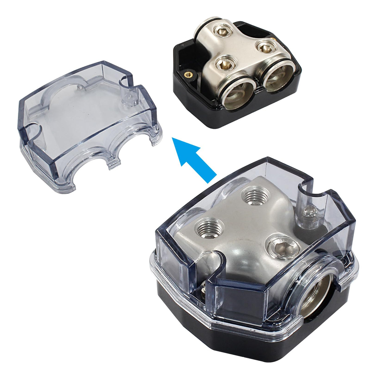 Bonsicoky 2 Way Amp Power Ground Distribution Block, 0 Gauge