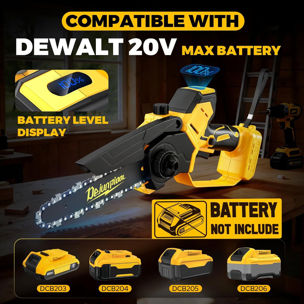 Cordless Mini Chainsaw Compatible with Dewalt 20V MAX Battery, 6 Inch & 8 Inch Small Electric Chainsaw Brushless
