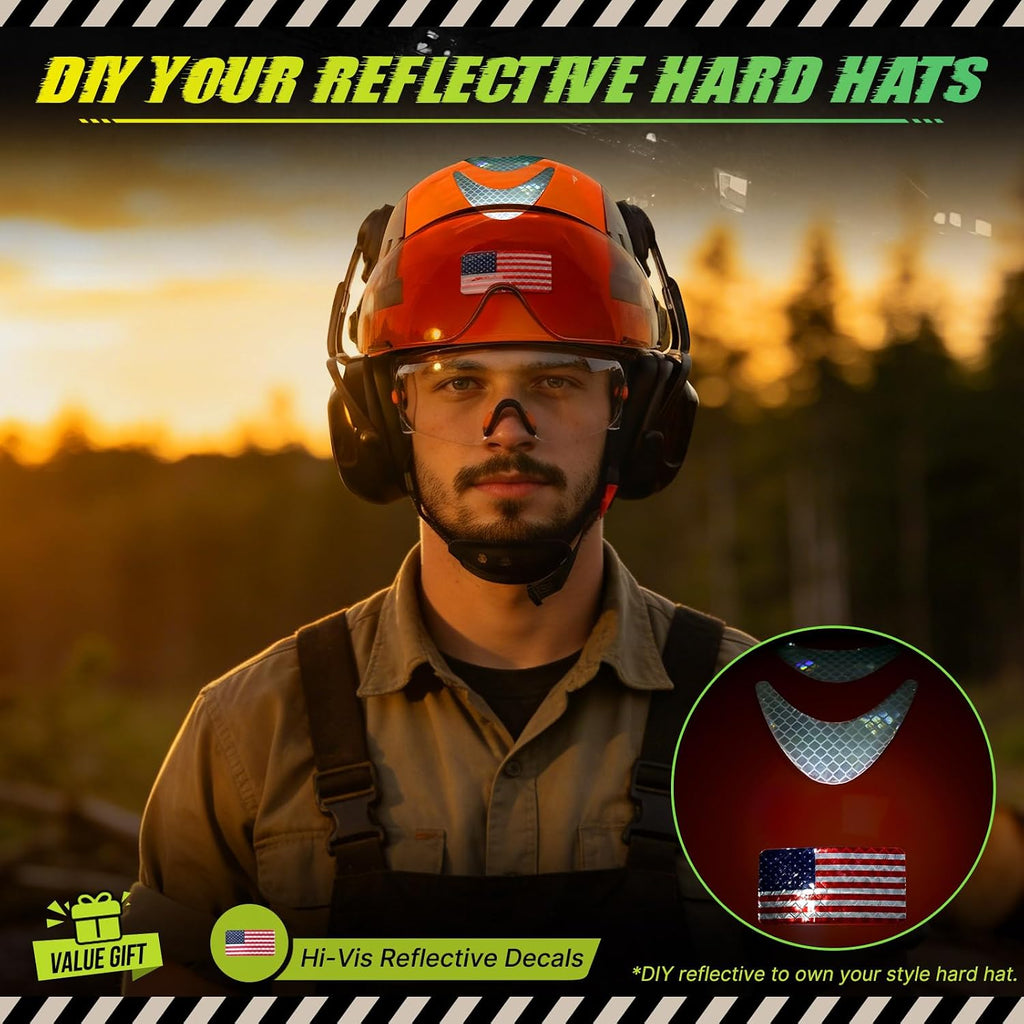 Hard Hat with Dual Visor and Hearing Protection-OSHA Approved Construction Hard Hats with Visor Sunglasses Earmuffs