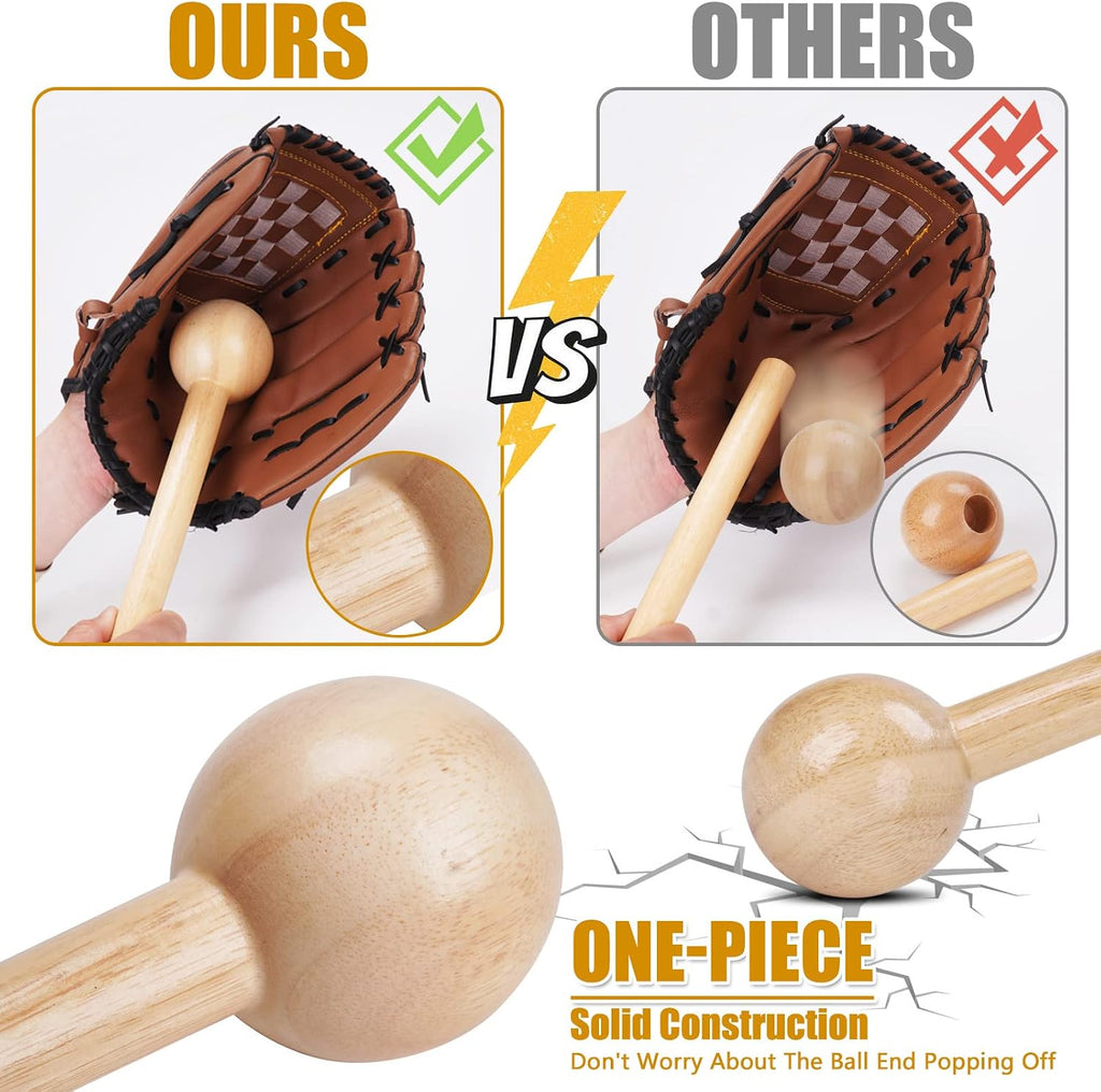 Baseball Glove Break-in kit for Men & Adult, One-Piece Structure Baseball Glove Mallet, Baseball Mitts Wooden Shaping