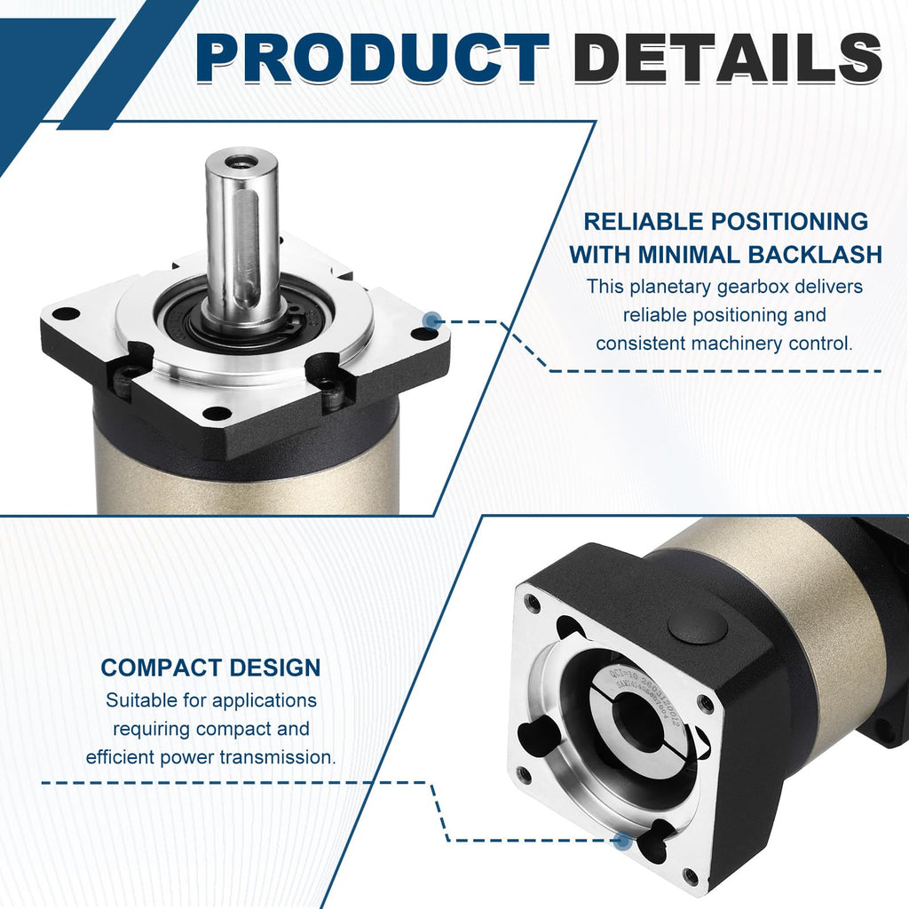DTGN Planetary Gearbox Speed Reducer Ratio 10:1 Backlash 12 Arc‑min