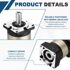 DTGN Planetary Gearbox Speed Reducer Ratio 10:1 Backlash 12 Arc‑min