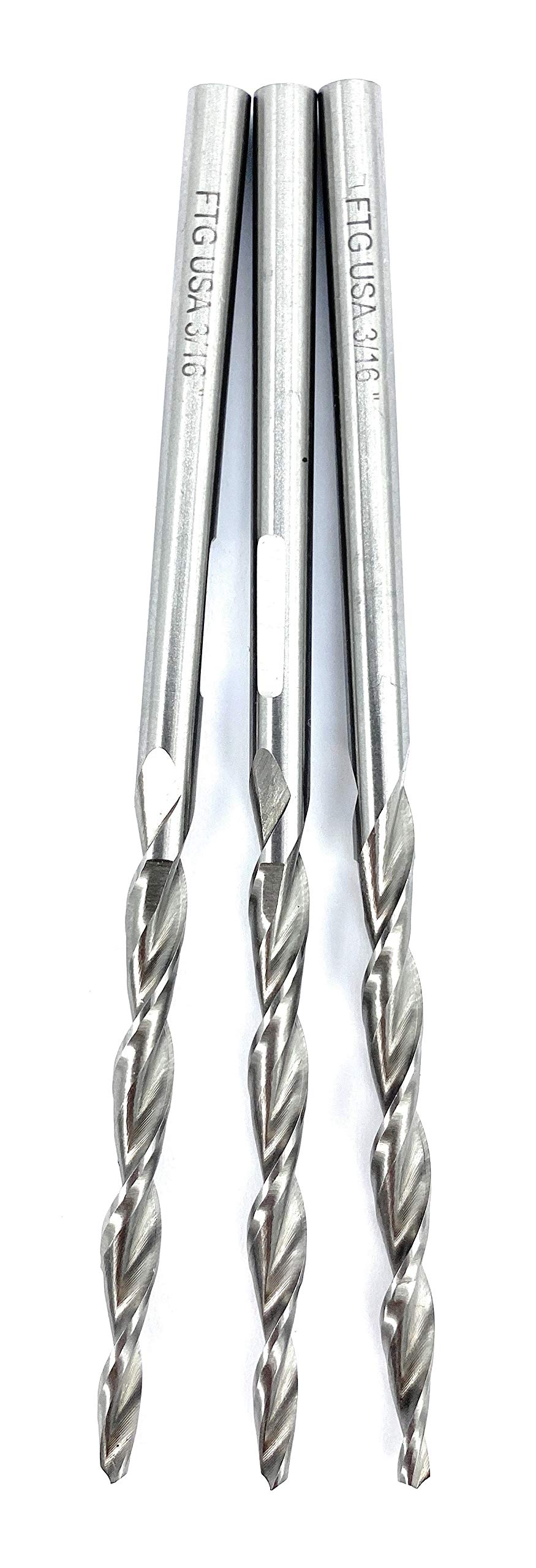 FTG USA 3 Pc #10 3/16" Replacement Tapered Drill Bit Only All Same Size Set
