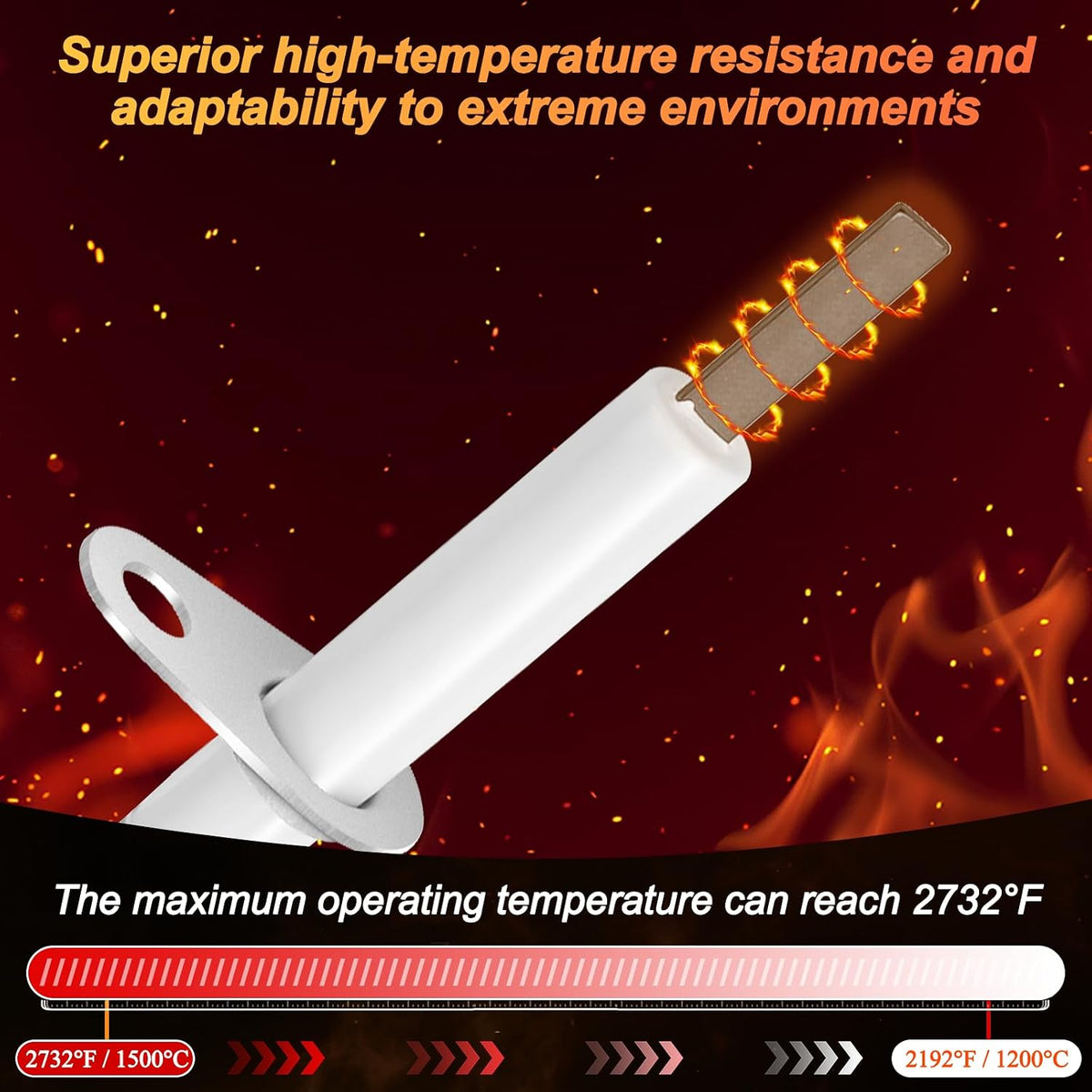 0130F00008S 0130F00008 Furnace Hot Surface Ignitor by Cenipar Compatible with Goodman Hot Surface Ignitor Heater Igniters Replace 0130f00008 0130f00008s1 789-707A1 SSN084KS