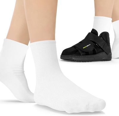 Walking Boot Sock Liners – (1 Pair) Replacement Medical Tube Socks for Under Orthopedic Foot Cast Shoes, Air CAM