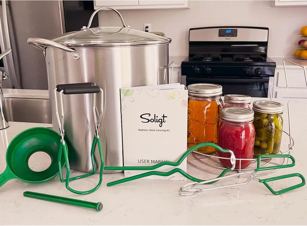 21.5Qt Water Bath Canner with Glass Lid and Jar Rack