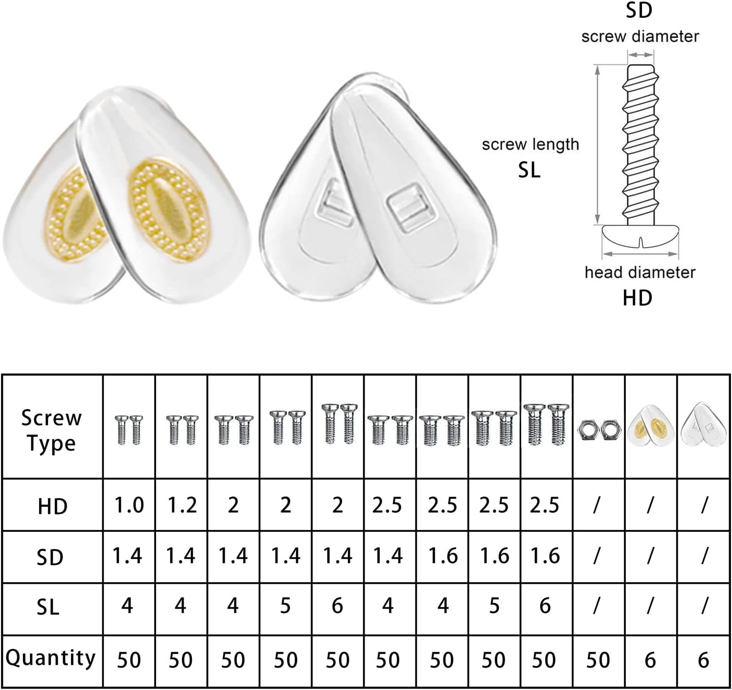 Eyeglass Repair Kit with Glasses Screws - Contains Precision Screwdriver kit and Nose Pads, Cleaning Cloth, Tweezers